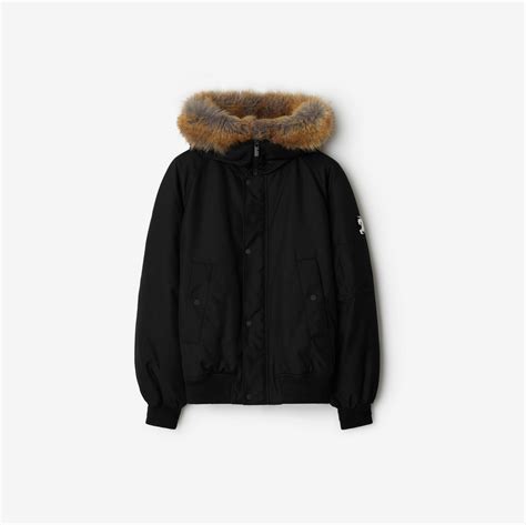 burberry nylon bomber jacket|Faux Fur Trim Nylon Bomber Jacket .